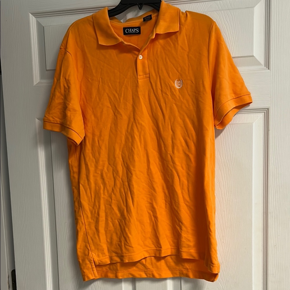 Chaps Men's Bright Orange Polo Shirt